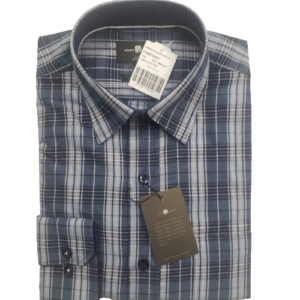 Camisa de flanela xadrez azul marinho