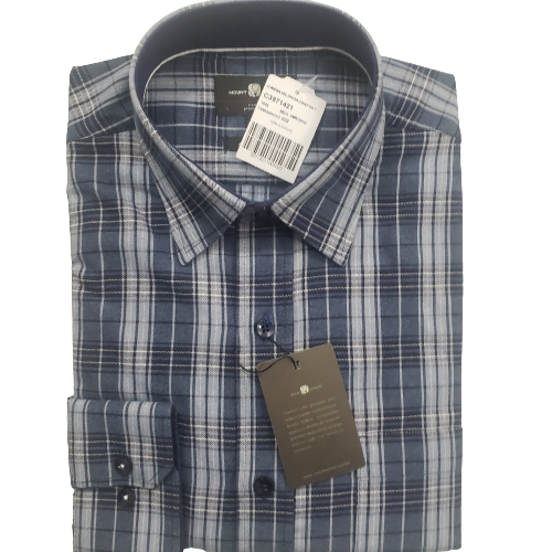 Camisa de flanela xadrez azul marinho