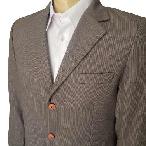 Blazer masculino cinza claro de poli viscose