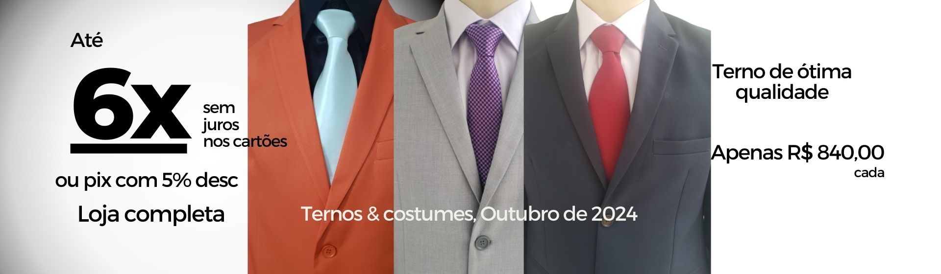 Terno masculino em promoção